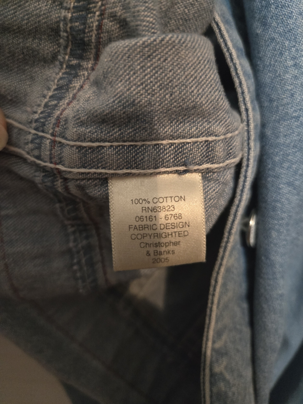 Christopher & Banks Blue Denim Jacket with Red and Black Trim - Picture 3 of 3